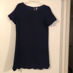 Navy scalloped edge dress